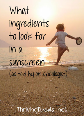 What ingredients should you look for in sunscreen? Our husband's oncologist gives us the important ingredients to look for in sunscreen to not only protect from sunburn, but also skin cancer.