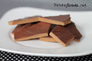 Homemade toffee is an easy treat to make and makes the perfect gift. Place it in a box or a jar, add a bow, and deliver!