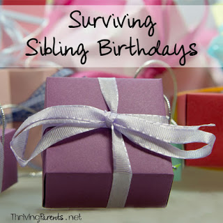 When a sibling has a birthday, it's almost a guarantee that one of the children will have a hard time. Here are some tips to surviving sibling birthdays.