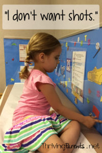 Every day kids are faced with the opportunity to be the boss of their own bodies. This is one example of how we let our child set that boundary while getting shots. 