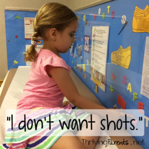 Every day kids are faced with the opportunity to be the boss of their own bodies. This is one example of how we let our child set that boundary while getting shots. 